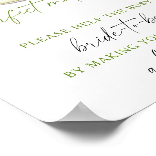 Matcha Wedding Help the busy bride Address Poster (Hoek)