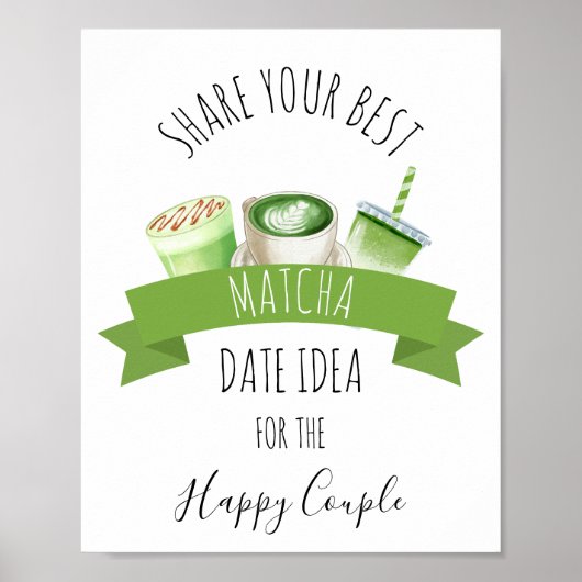 Matcha Wedding Shower Sign Poster (Voorkant)