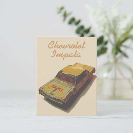  MatchBox Gele Cab Briefkaart (Staand voorkant)