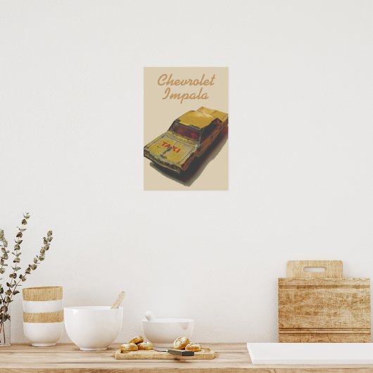 MatchBox Gele Cab Poster (Keuken)