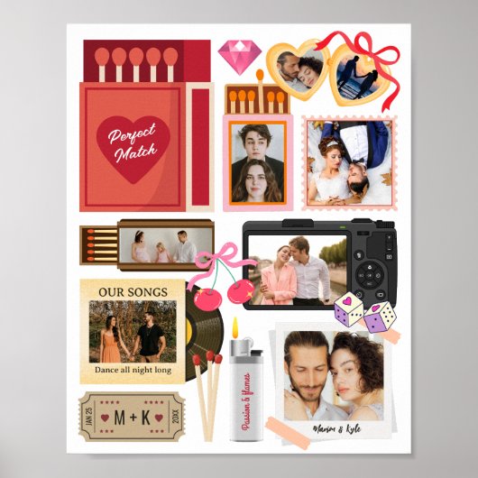 Matchbox Perfect Match Couple Photo Collage Poster (Voorkant)