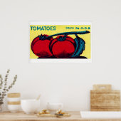Matchbox Wall Art Vintage Indian Tomato Label Poster (Keuken)