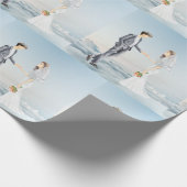 Matched in Heaven Elegant Bride and Groom Wedding Cadeaupapier (Hoek)