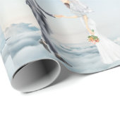 Matched in Heaven Elegant Bride and Groom Wedding Cadeaupapier (Rol Hoek)