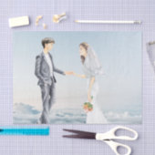 Matched in Heaven Elegant Bride and Groom Wedding Tissuepapier (Craft)