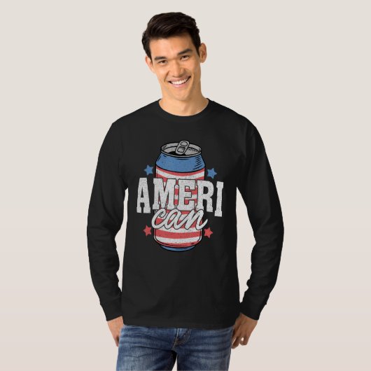 Matching Ameri Can Drink 4th Of July Indepedence D T-shirt (Voorkant volledig)