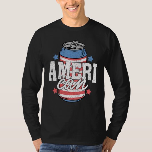 Matching Ameri Can Drink 4th Of July Indepedence D T-shirt (Voorkant)