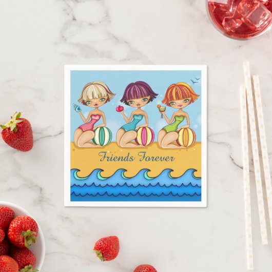Matching Beach Girls Party Servet (Insitu)