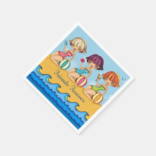 Matching Beach Girls Party Servet (Hoek)