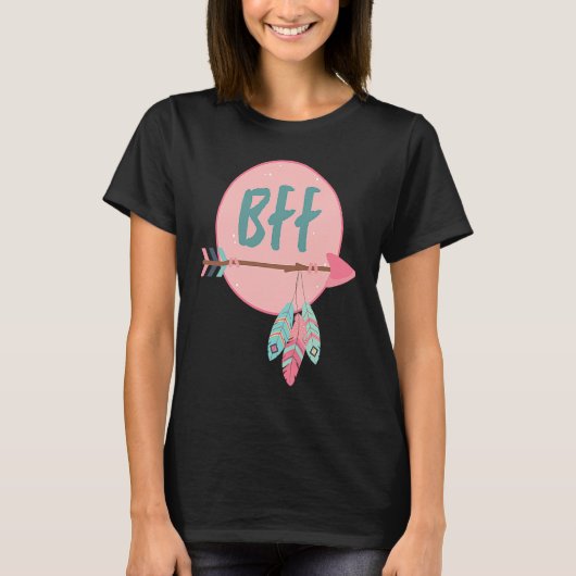 Matching Bff Best Friends Forever Girls Boho Match T-shirt (Voorkant)