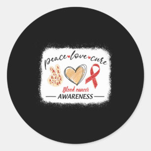Matching Blood Cancer Awareness Peace Love Cure BL Ronde Sticker