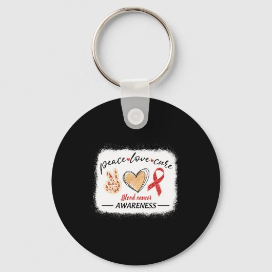 Matching Blood Cancer Awareness Peace Love Cure BL Sleutelhanger (Voorkant)