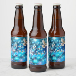 Matching Blue Dove Peace Kerstmis Bier Etiket