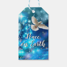 Matching Blue Dove Peace Kerstmis Cadeaulabel