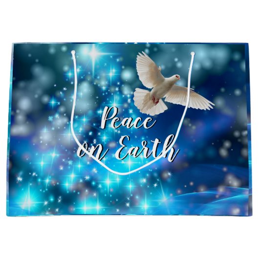 Matching Blue Dove Peace Kerstmis Groot Cadeauzakje (Voorkant)