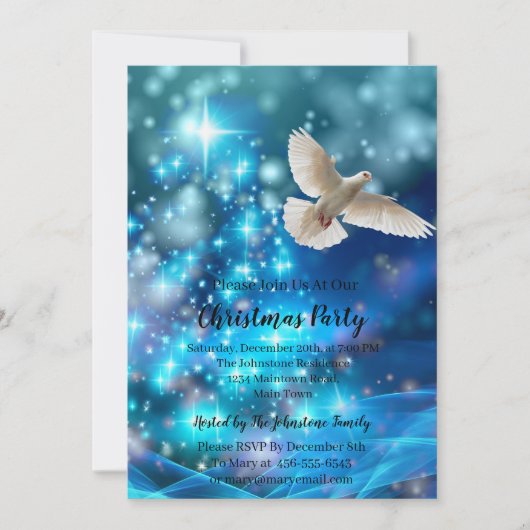 Matching Blue Dove Peace Kerstmis Kaart (Voorkant)