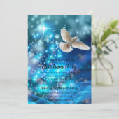Matching Blue Dove Peace Kerstmis Kaart (Staand voorkant)