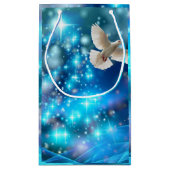 Matching Blue Dove Peace Kerstmis Klein Cadeauzakje (Achterkant)