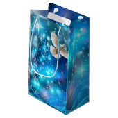 Matching Blue Dove Peace Kerstmis Klein Cadeauzakje (Achterkant Gekanteld)
