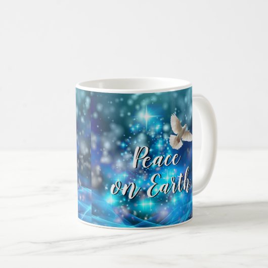 Matching Blue Dove Peace Kerstmis Koffiemok (Voorkant rechts)