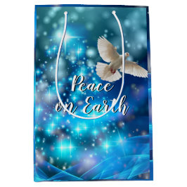 Matching Blue Dove Peace Kerstmis Medium Cadeauzakje