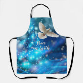 Matching Blue Dove Peace Kerstmis Schort (Voorkant)