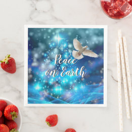 Matching Blue Dove Peace Kerstmis Servet