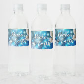 Matching Blue Dove Peace Kerstmis Waterfles Etiket (Flessen)