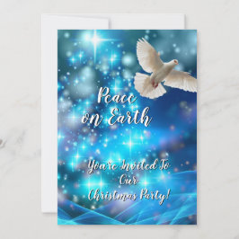 Matching Blue Dove Peace-kerstparty Kaart
