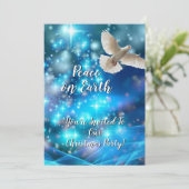 Matching Blue Dove Peace-kerstparty Kaart (Staand voorkant)