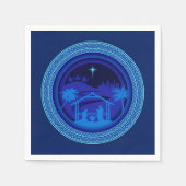 Matching Blue Natitivity-kerstcocktail Servet (Voorkant)