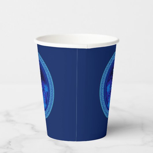 Matching Blue Natitivity Kerstmis Papieren Bekers (Rechts)