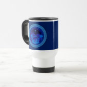 Matching Blue Natitivity Kerstmis Reisbeker (Voorkant links)