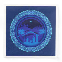 Matching Blue Natitivity Kerstmis