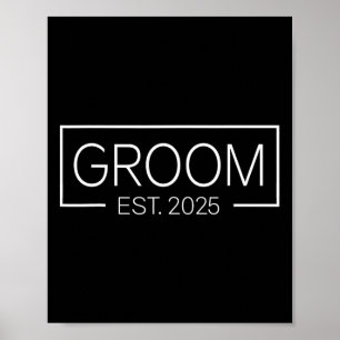 Matching bruid en bruidegom Getrouwd 2025 Mr. Mrs Poster