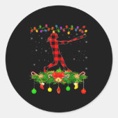 Matching Buffalo Plaid Softball Srts Christmas Paj Ronde Sticker (Voorkant)