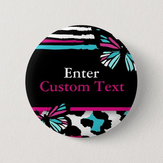 Matching Butterfly Animal Print Buttonnen Ronde Button 5,7 Cm (Voorkant)