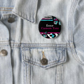 Matching Butterfly Animal Print Buttonnen Ronde Button 5,7 Cm (In situ)