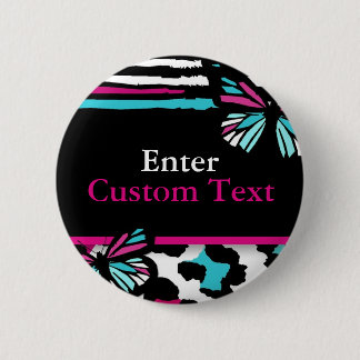 Matching Butterfly Animal Print Buttonnen Ronde Button 5,7 Cm