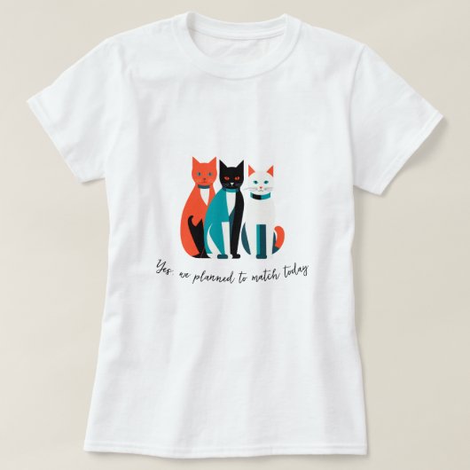 Matching Cats Trio T-shirt (Design voorkant)