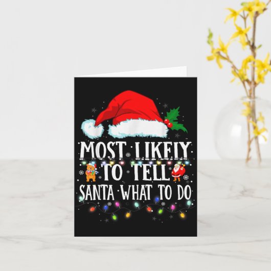 Matching Christmas Pjs Most Likely To Tell Santa W Kaart (Gele Bloem)