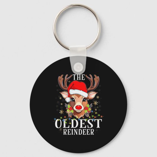 Matching Christmas The Oldest Reindeer Family  Sleutelhanger (Voorkant)