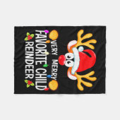 Matching Christmas Very Merry Favorite Child Reind Fleece Deken (Voorkant (Horizontaal))