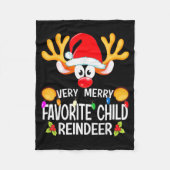 Matching Christmas Very Merry Favorite Child Reind Fleece Deken (Voorkant)
