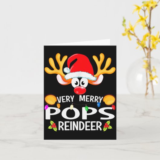 Matching Christmas Very Merry Ps Reindeer  Kaart (Gele Bloem)
