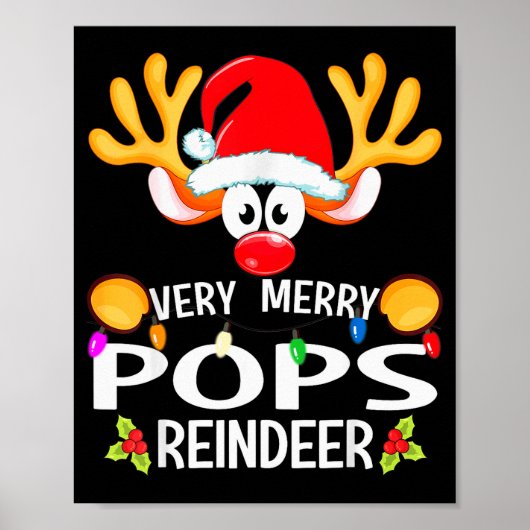 Matching Christmas Very Merry Ps Reindeer  Poster (Voorkant)