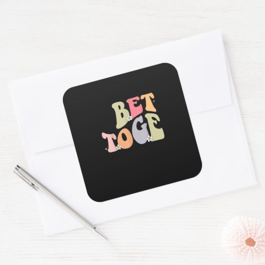 Matching Couples Better Together Style  Vierkante Sticker (Envelop)