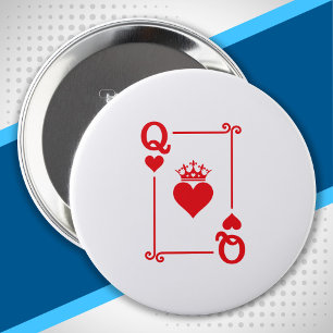 Matching Couples Halloween Costume Queen of Hearts Ronde Button 4,0 Cm