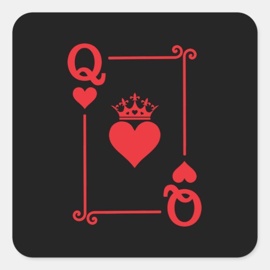 Matching Couples Halloween Costume Queen of Hearts Vierkante Sticker (Voorkant)