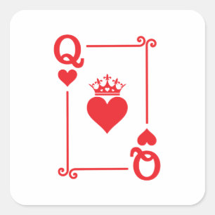 Matching Couples Halloween Costume Queen of Hearts Vierkante Sticker